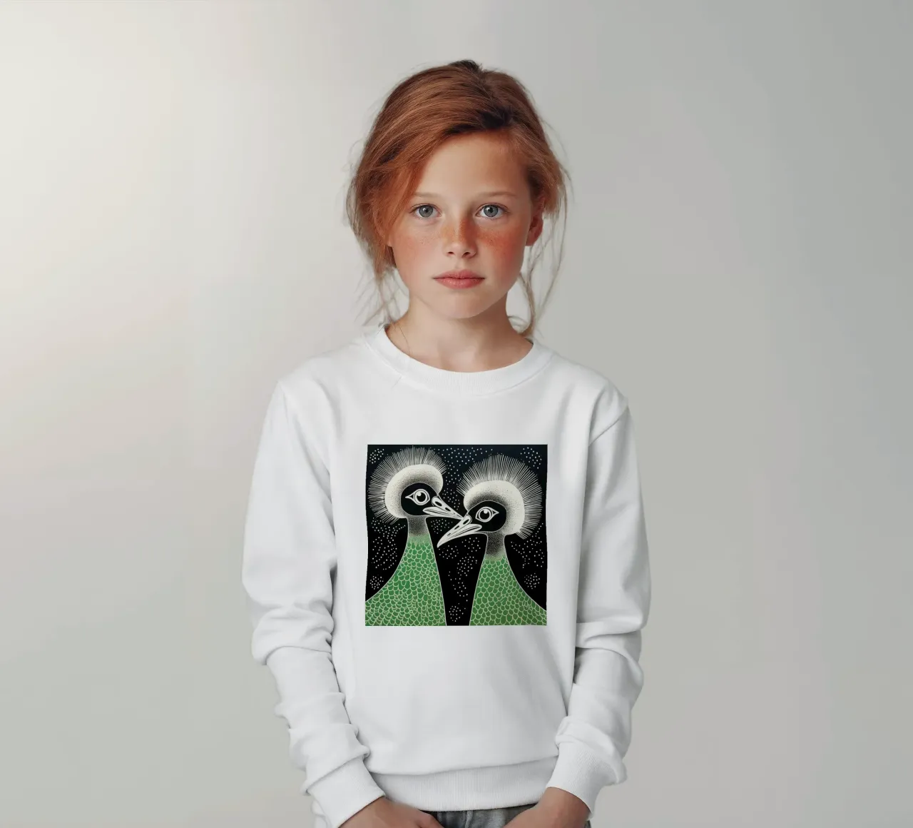 Emu verde 1 felpa bambino da Minimal Animal Art