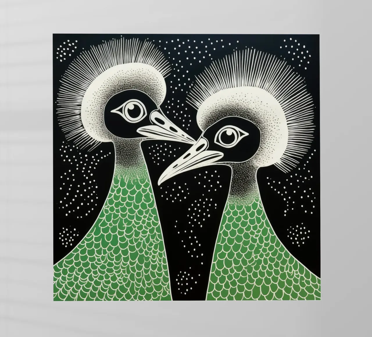 Emu verde 1 pellicola backlit da Minimal Animal Art