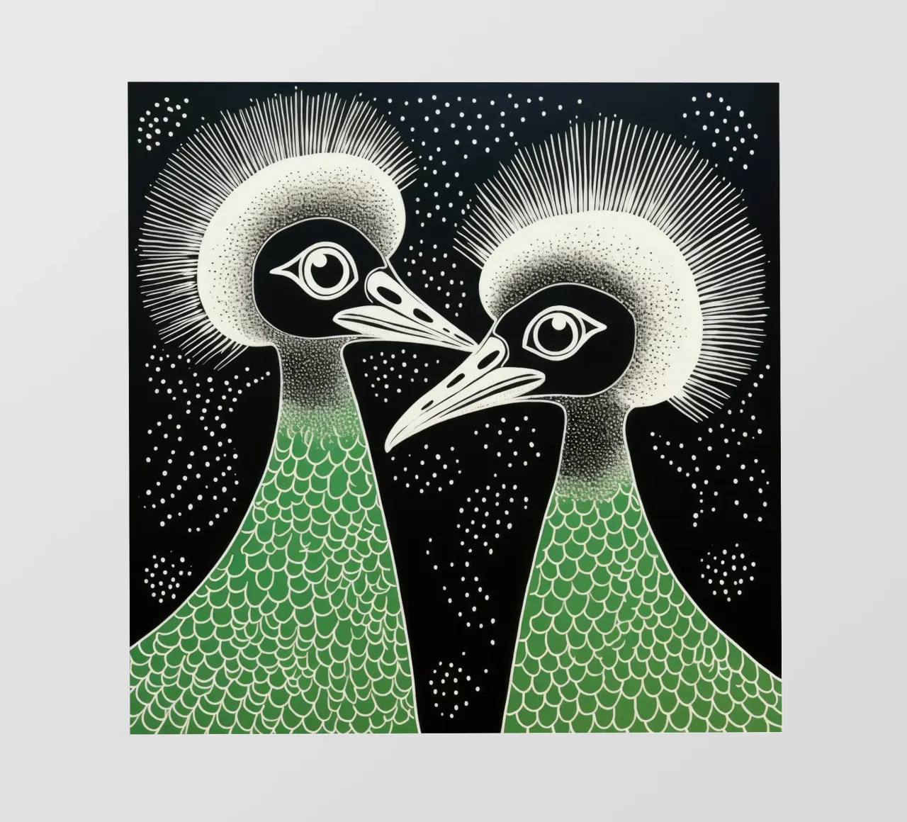 Emu verde 1 pellicola backlit da Minimal Animal Art