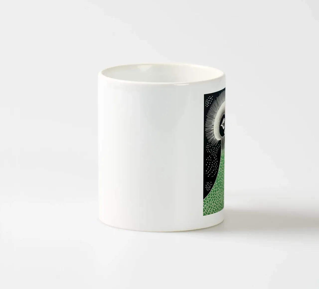 Emu verde 1 tazza in ceramica da Minimal Animal Art