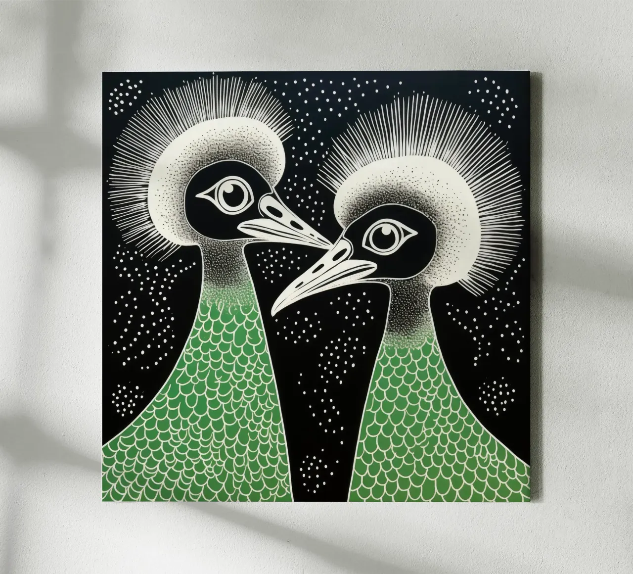 Green Emu 1 canvas by Minimal Animal Art