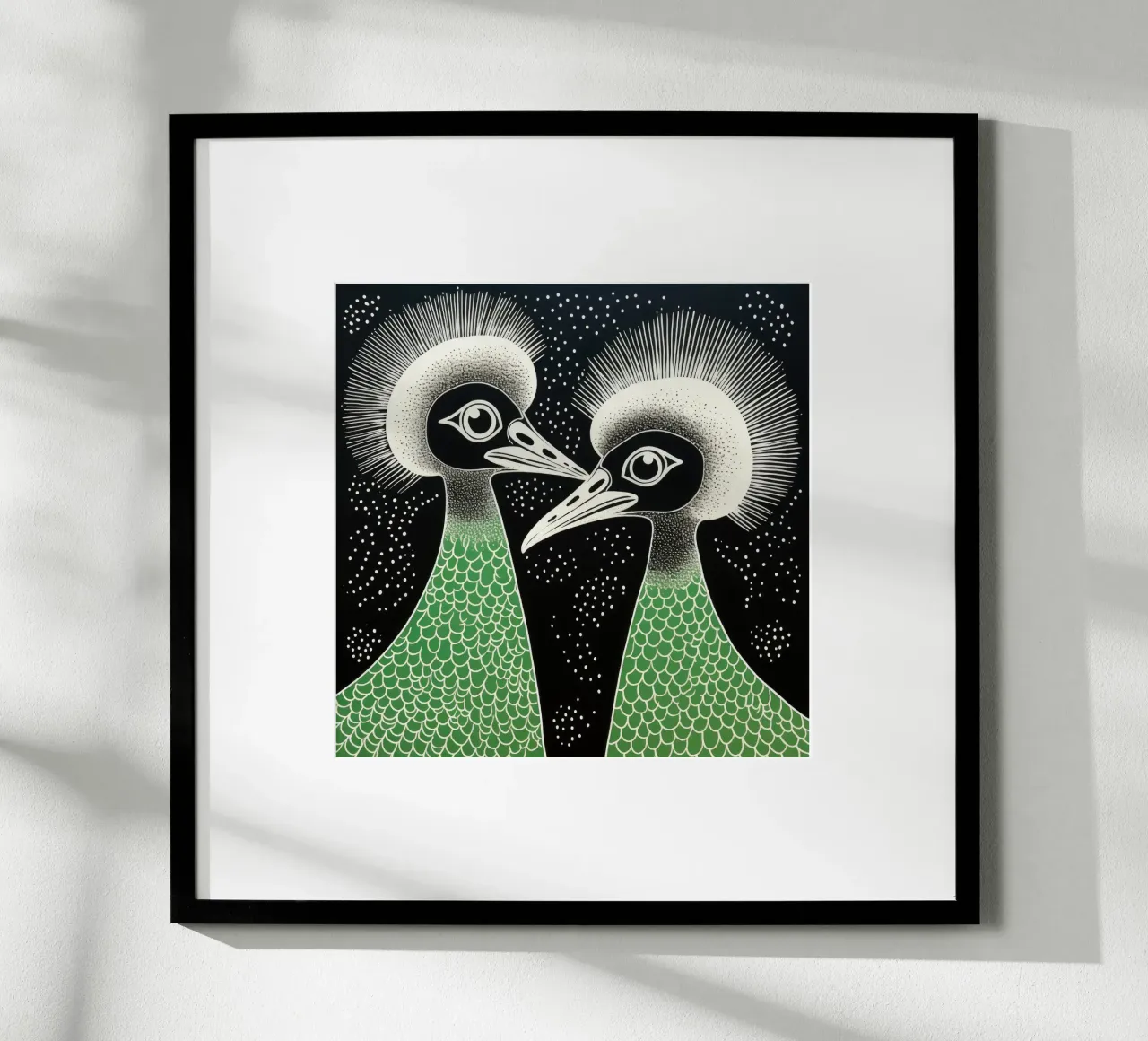 Emu verde 1 carta hahnemühle da Minimal Animal Art