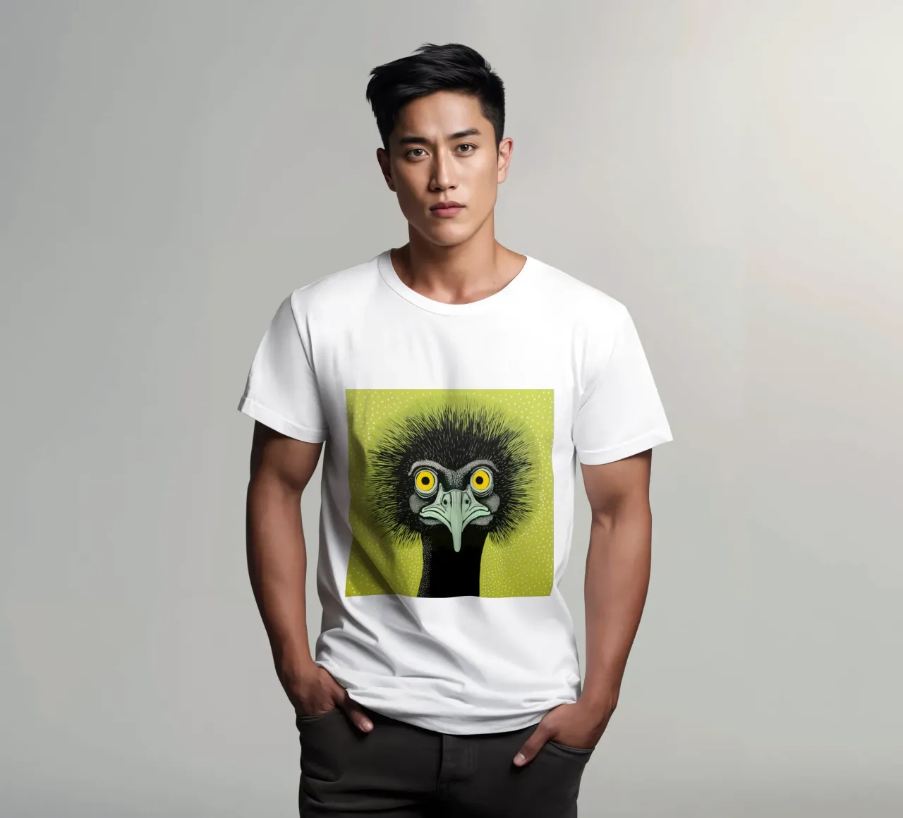 Emu verde 2 t-shirt da Minimal Animal Art