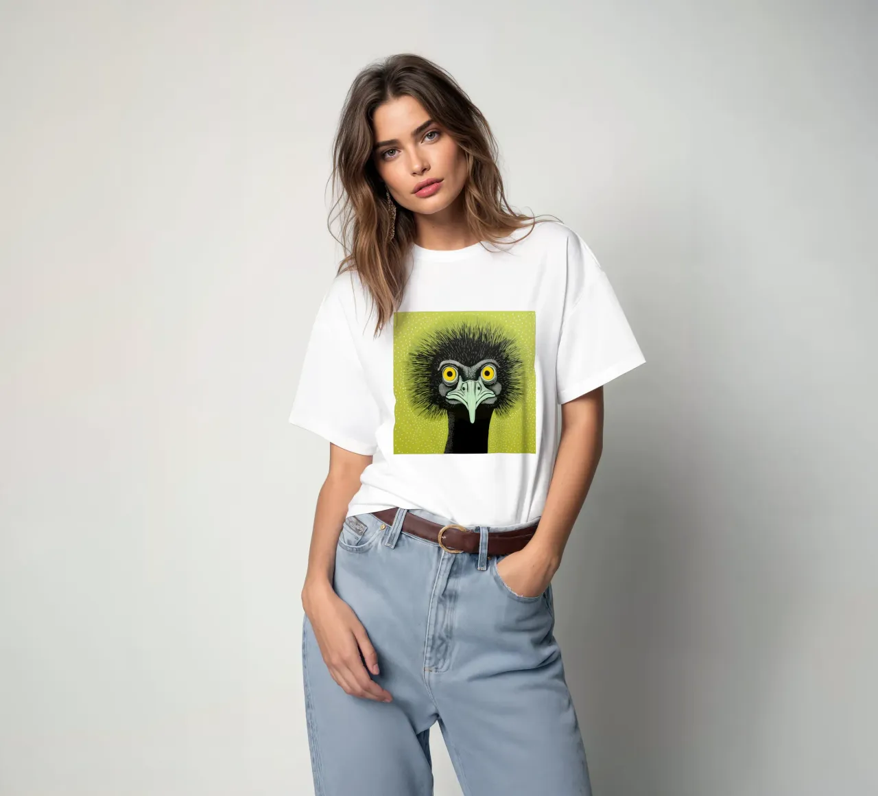 Emu verde 2 t-shirt da Minimal Animal Art