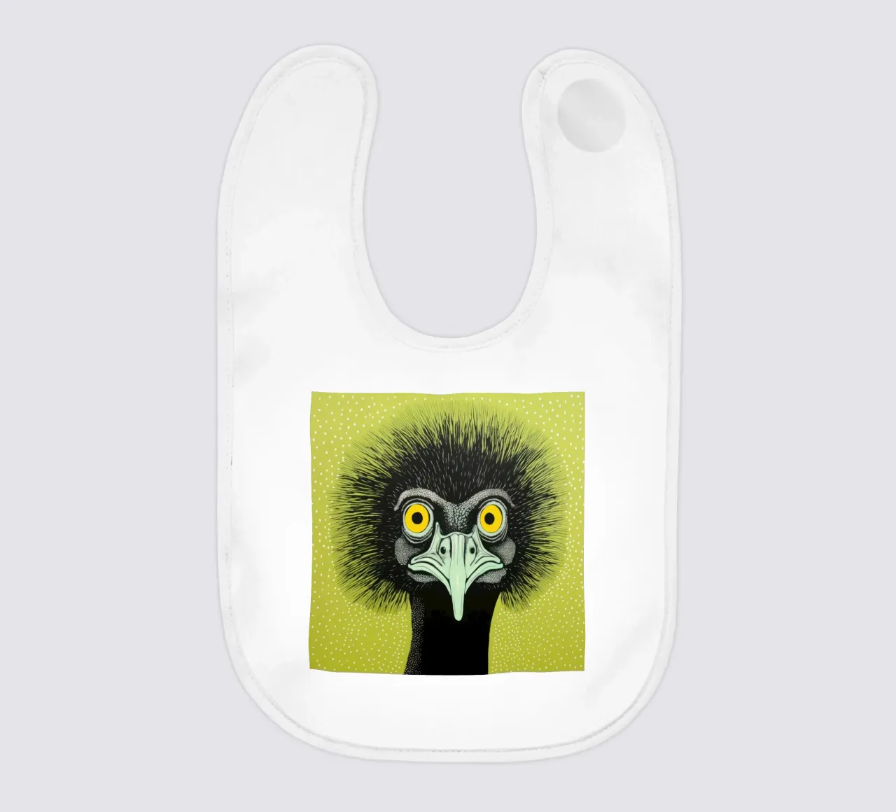 Emu verde 2 bavaglino da Minimal Animal Art