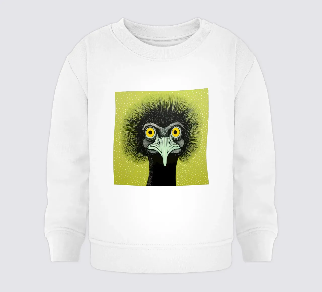 Emu verde 2 felpa neonato da Minimal Animal Art