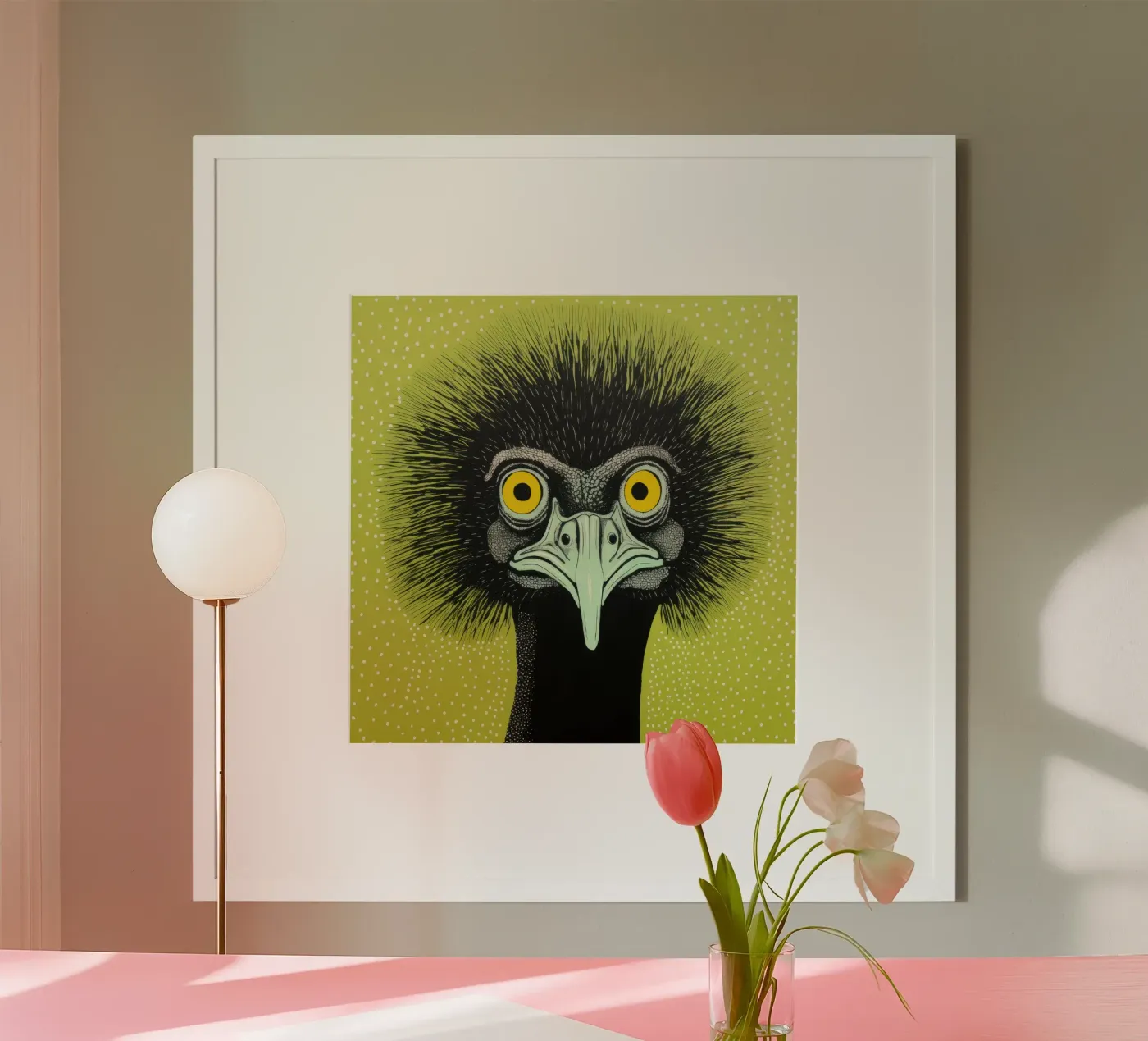 Emu verde poster da Minimal Animal Art