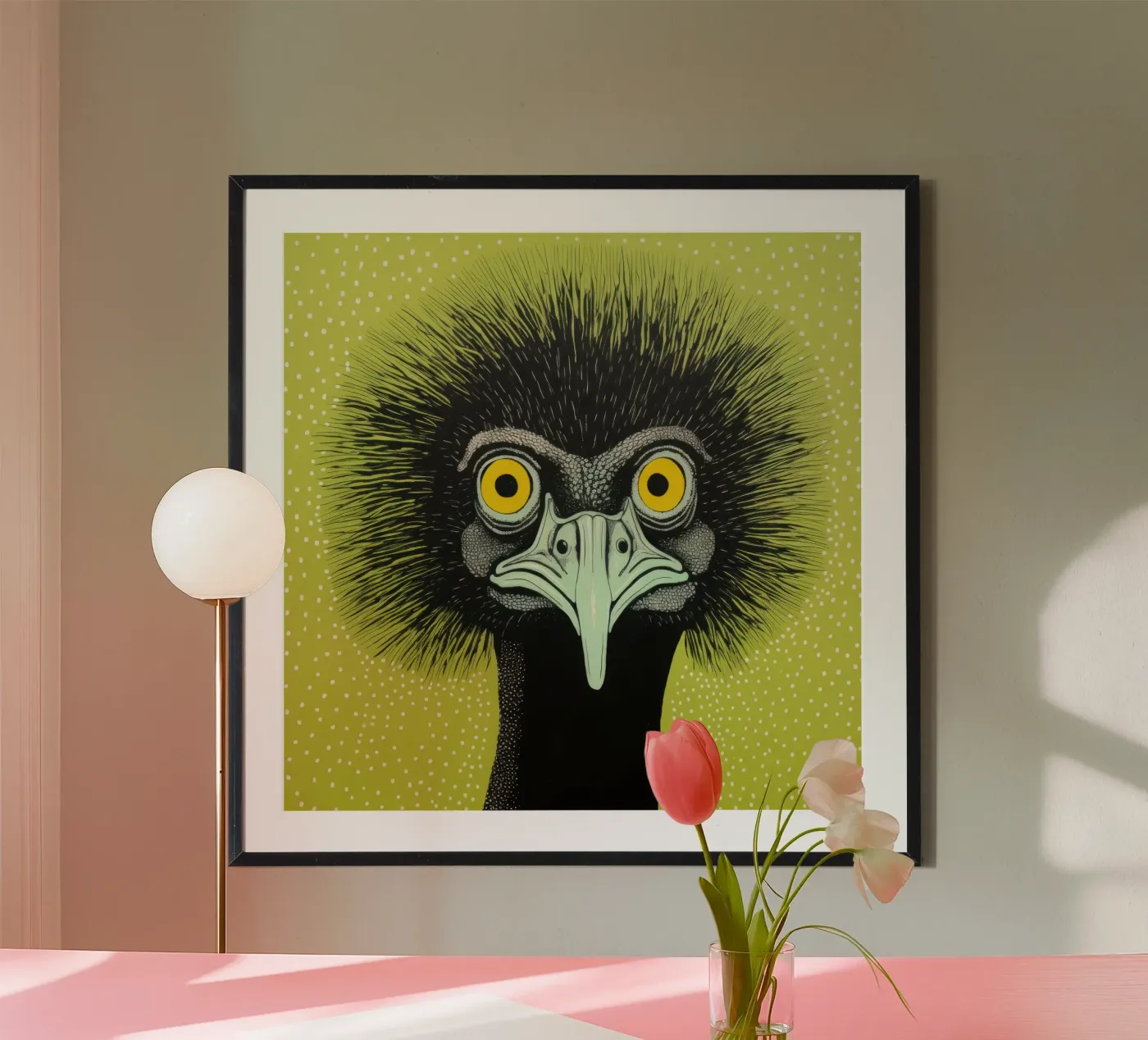 Emu verde poster da Minimal Animal Art