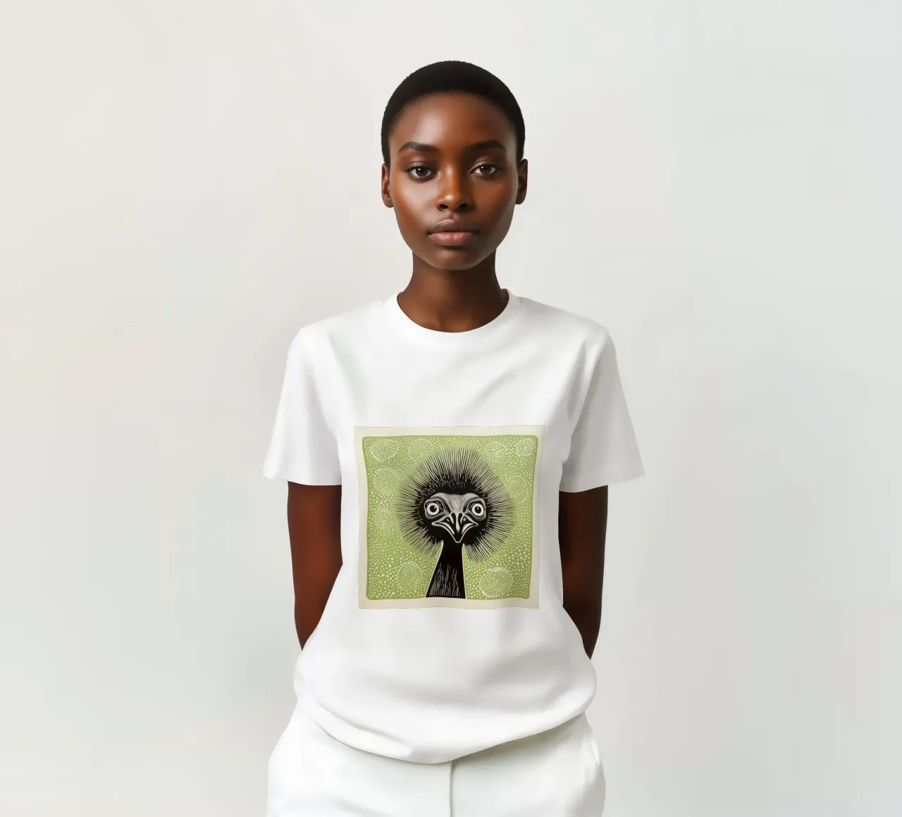 Emu verde 3 t-shirt da Minimal Animal Art