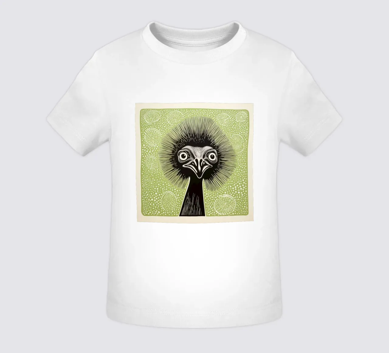 Emu verde 3 maglietta neonato da Minimal Animal Art