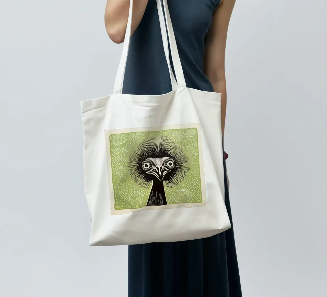 Emu verde 3 borsa in juta da Minimal Animal Art