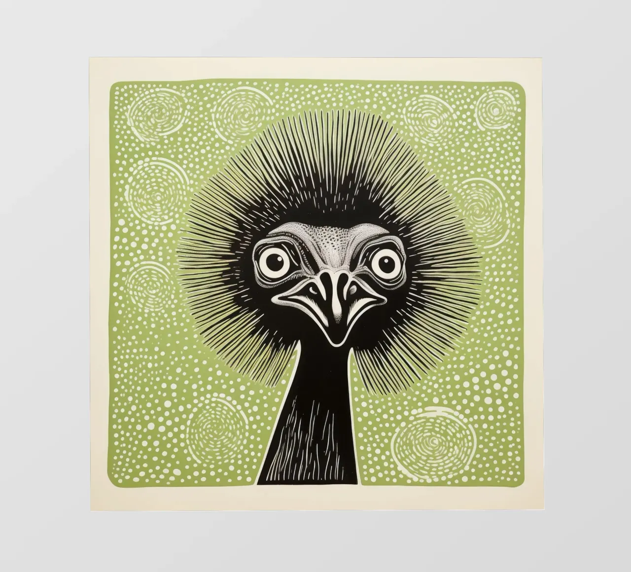 Emu verde 3 pellicola backlit da Minimal Animal Art