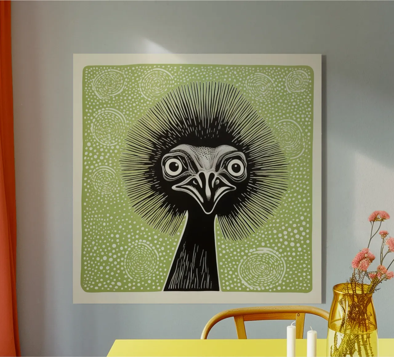 Emu verde plexiglass da Minimal Animal Art