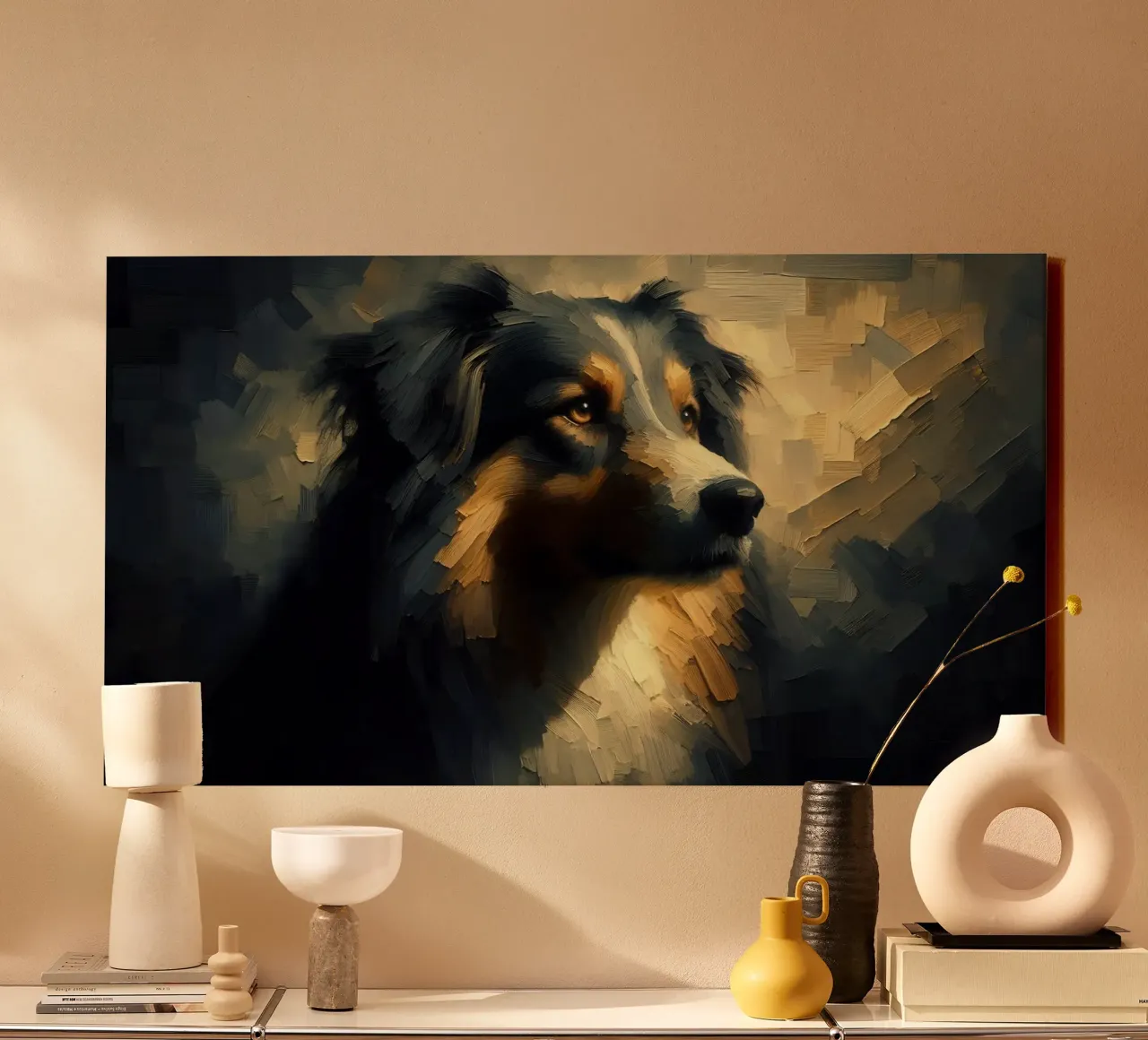 Pastore australiano - Foto animale tela con Cornice a cassetta da hunde-katzen-tiere