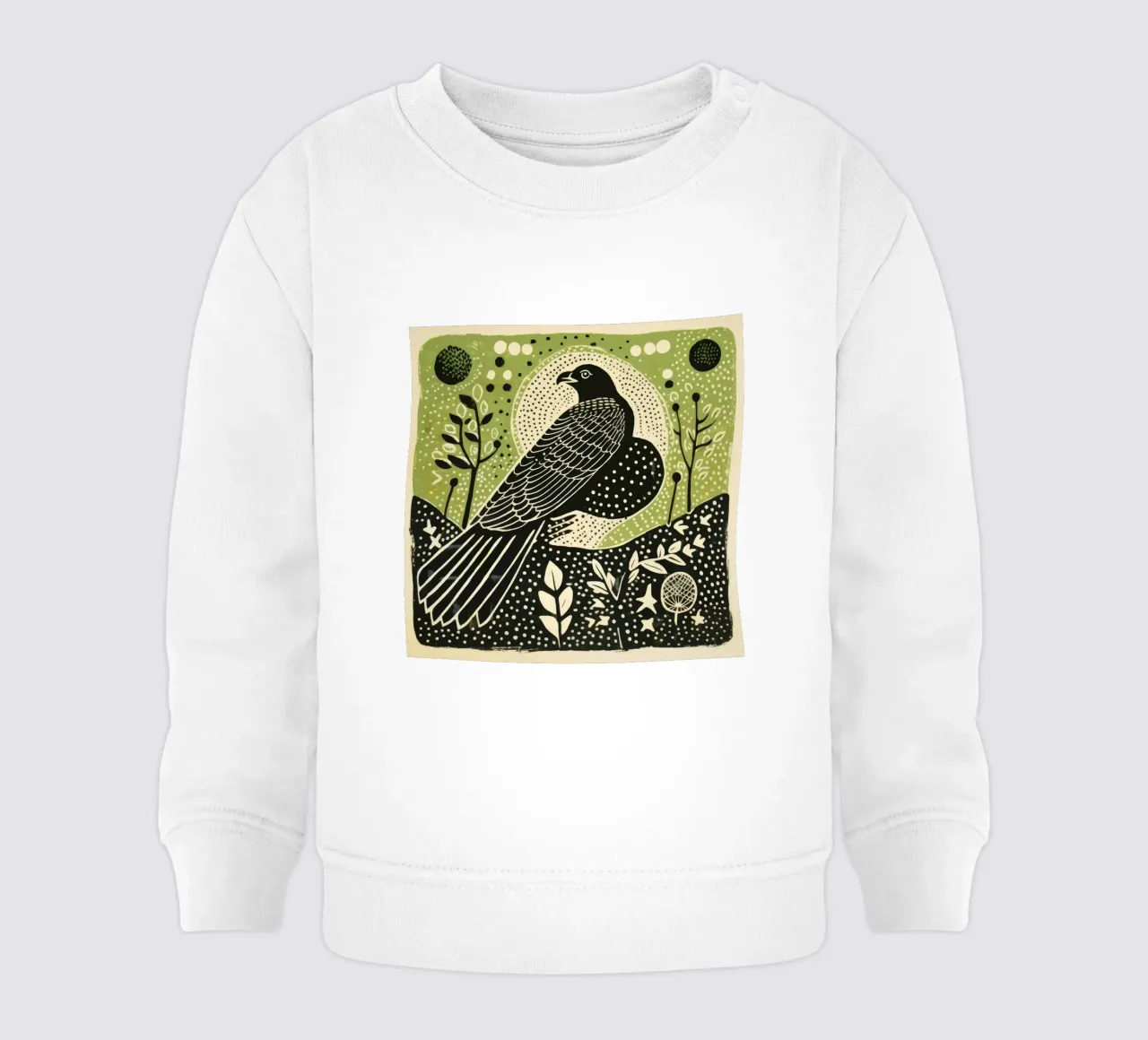 Falco verde 1 felpa neonato da Minimal Animal Art