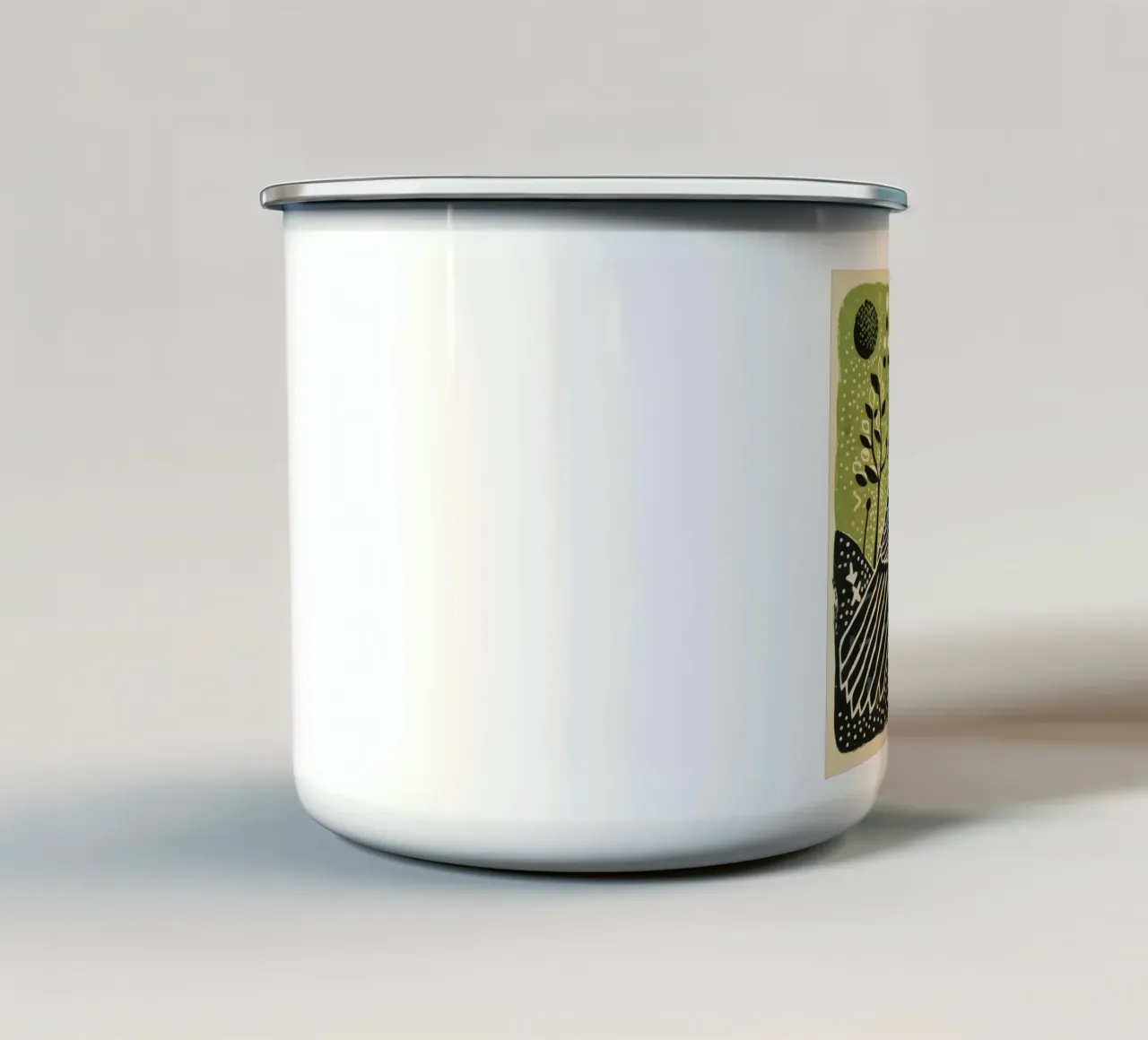 Falco verde 1 tazza in smalto da Minimal Animal Art
