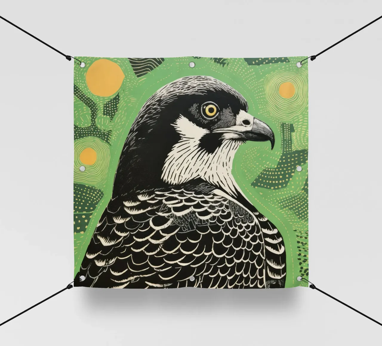 Falco verde 2 telo in pvc da Minimal Animal Art