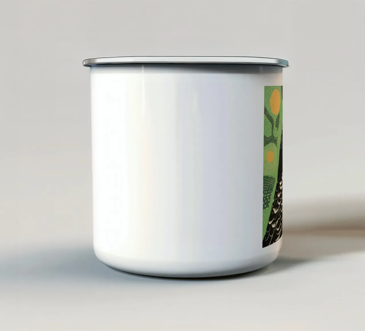 Falco verde 2 tazza in smalto da Minimal Animal Art