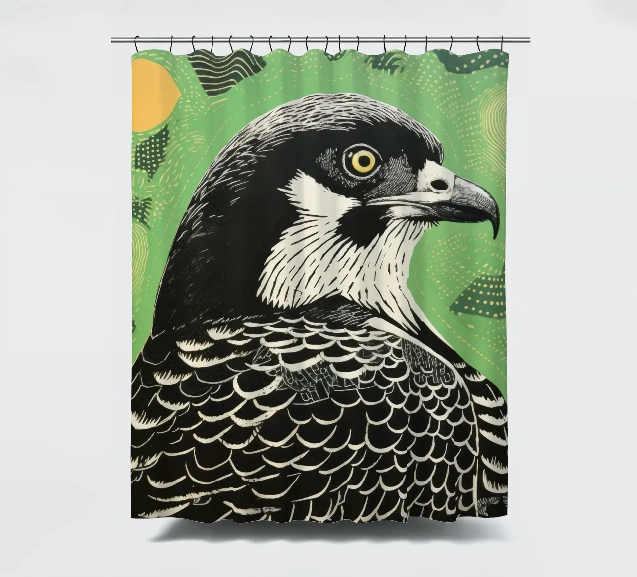 Faucon vert 2 rideau de douche de Minimal Animal Art