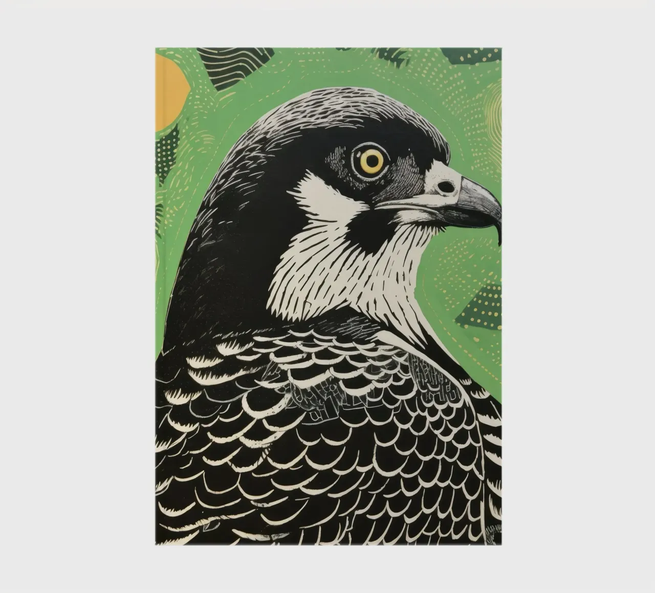 Faucon vert 2 carnet de notes de Minimal Animal Art