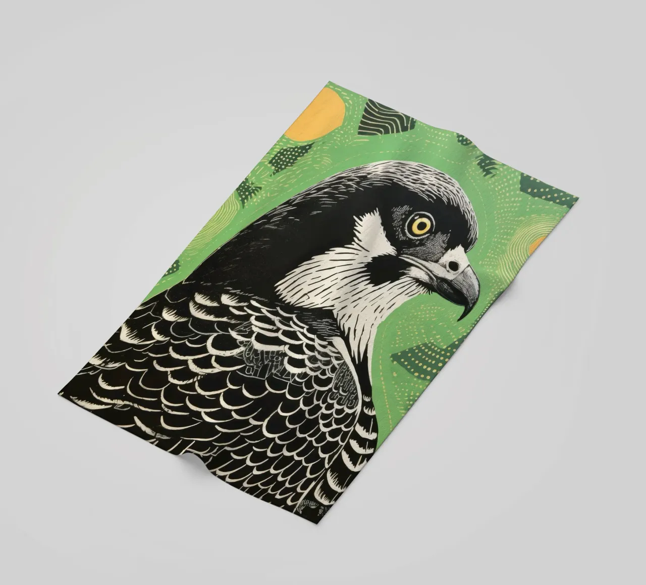 Falco verde 2 telo mare da Minimal Animal Art