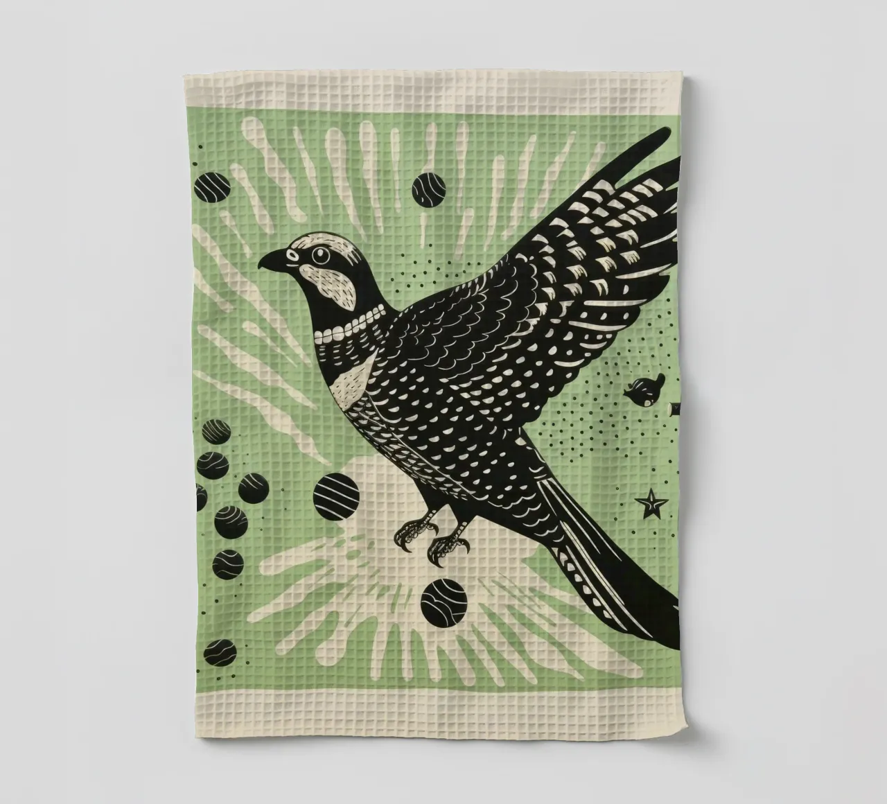 Faucon vert 3 torchon de Minimal Animal Art