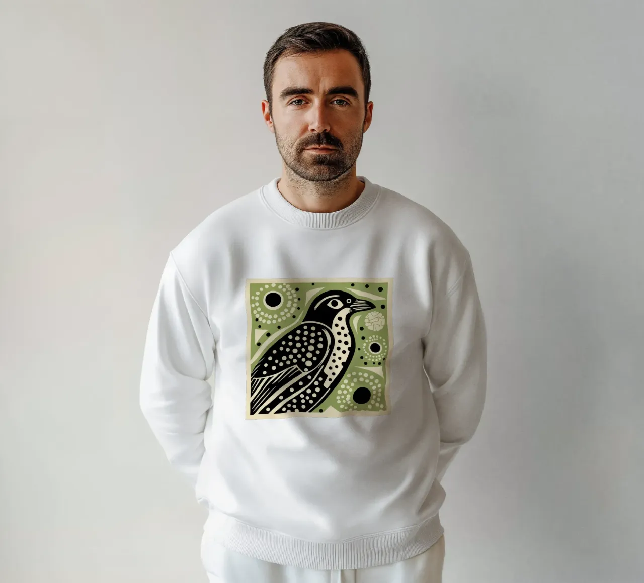 Falco verde 4 felpa da Minimal Animal Art