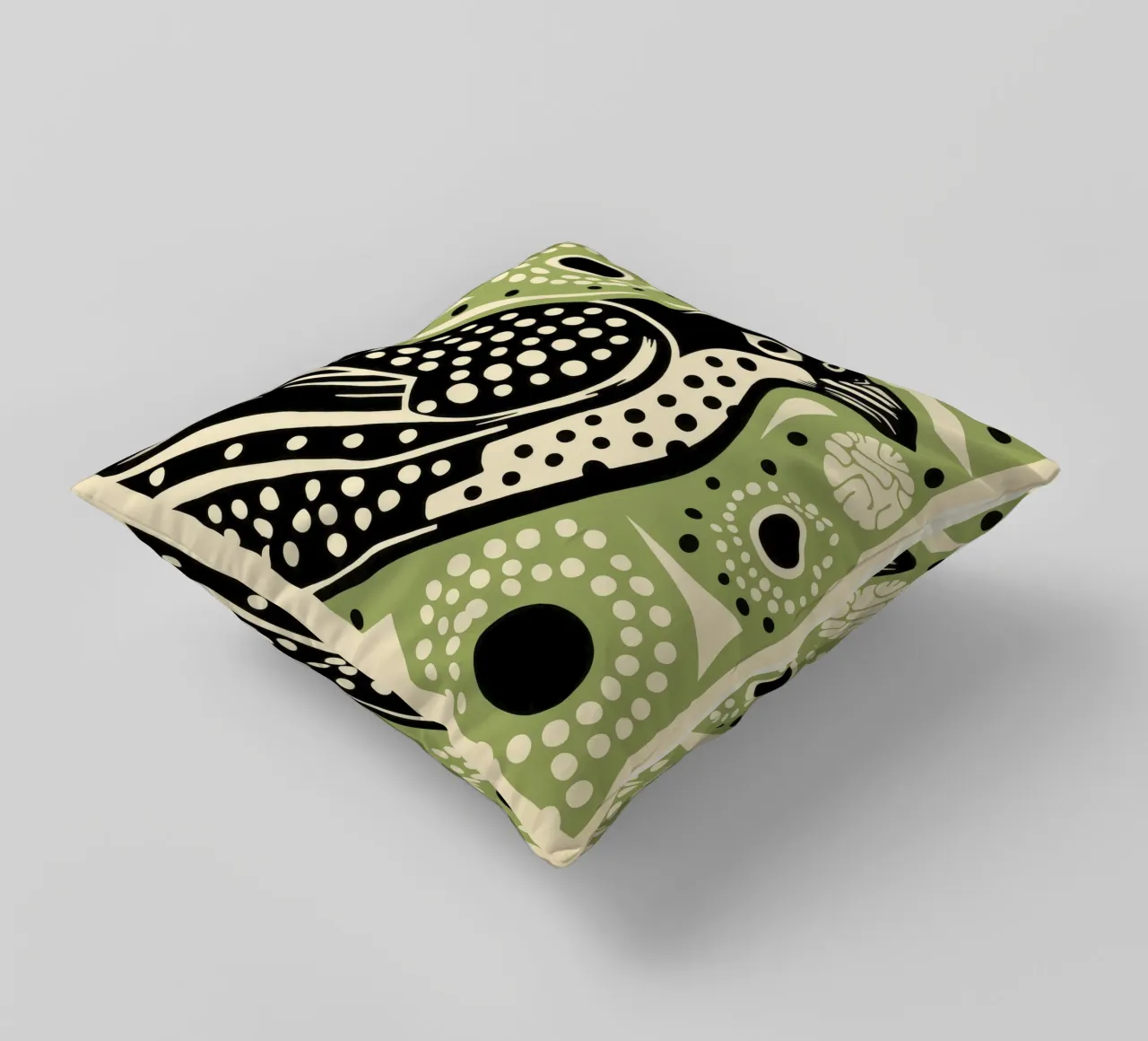 Falco verde 4 cuscino da Minimal Animal Art