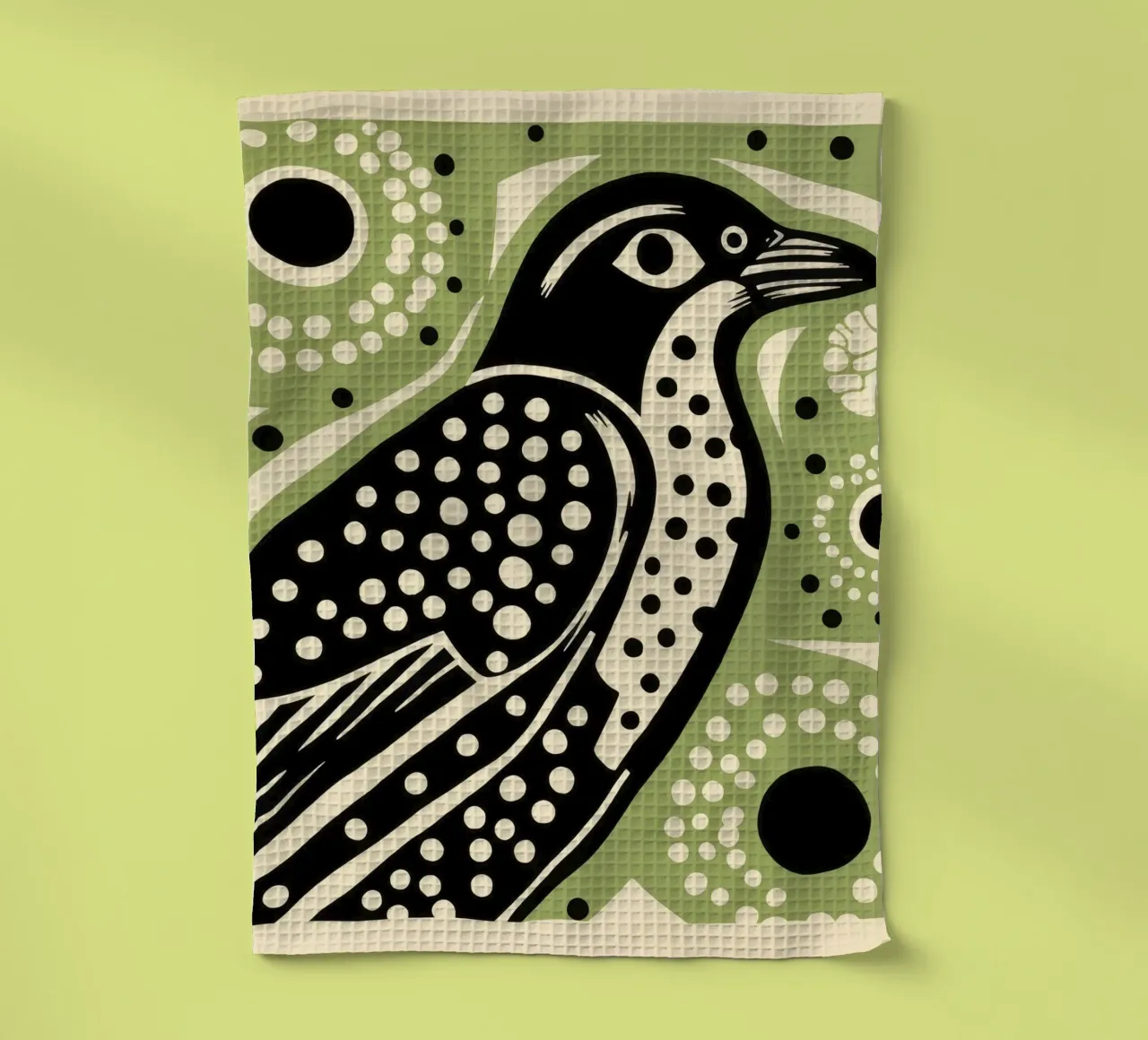 Faucon vert 4 torchon de Minimal Animal Art