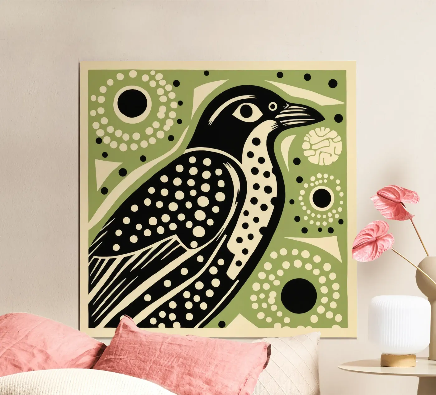 Falco verde poster da Minimal Animal Art