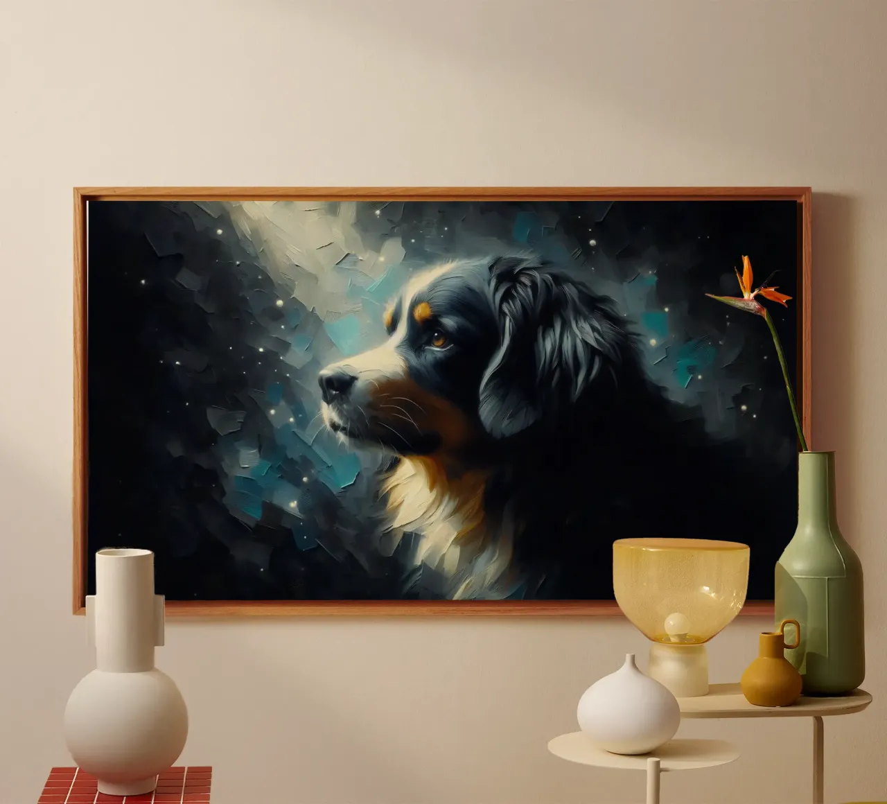 Bouvier bernois - image d'animal toile avec Caisse américaine de hunde-katzen-tiere