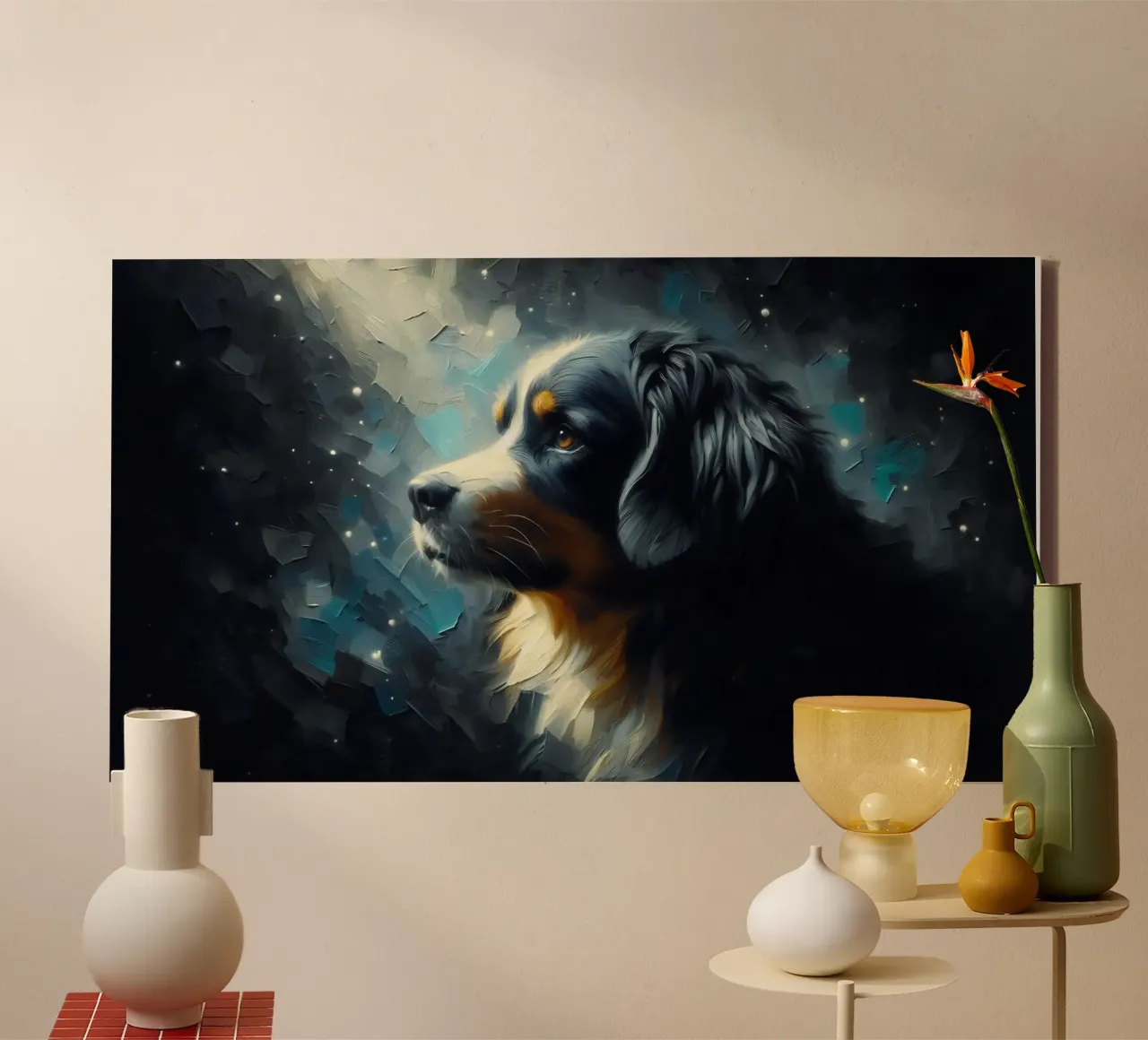 Bouvier bernois - image d'animal toile avec Caisse américaine de hunde-katzen-tiere
