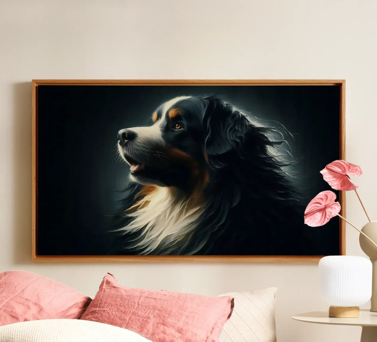 Cane da montagna bernese - Foto animale tela con Cornice a cassetta da hunde-katzen-tiere