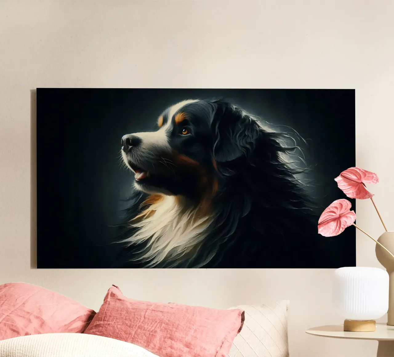 Cane da montagna bernese - Foto animale tela con Cornice a cassetta da hunde-katzen-tiere