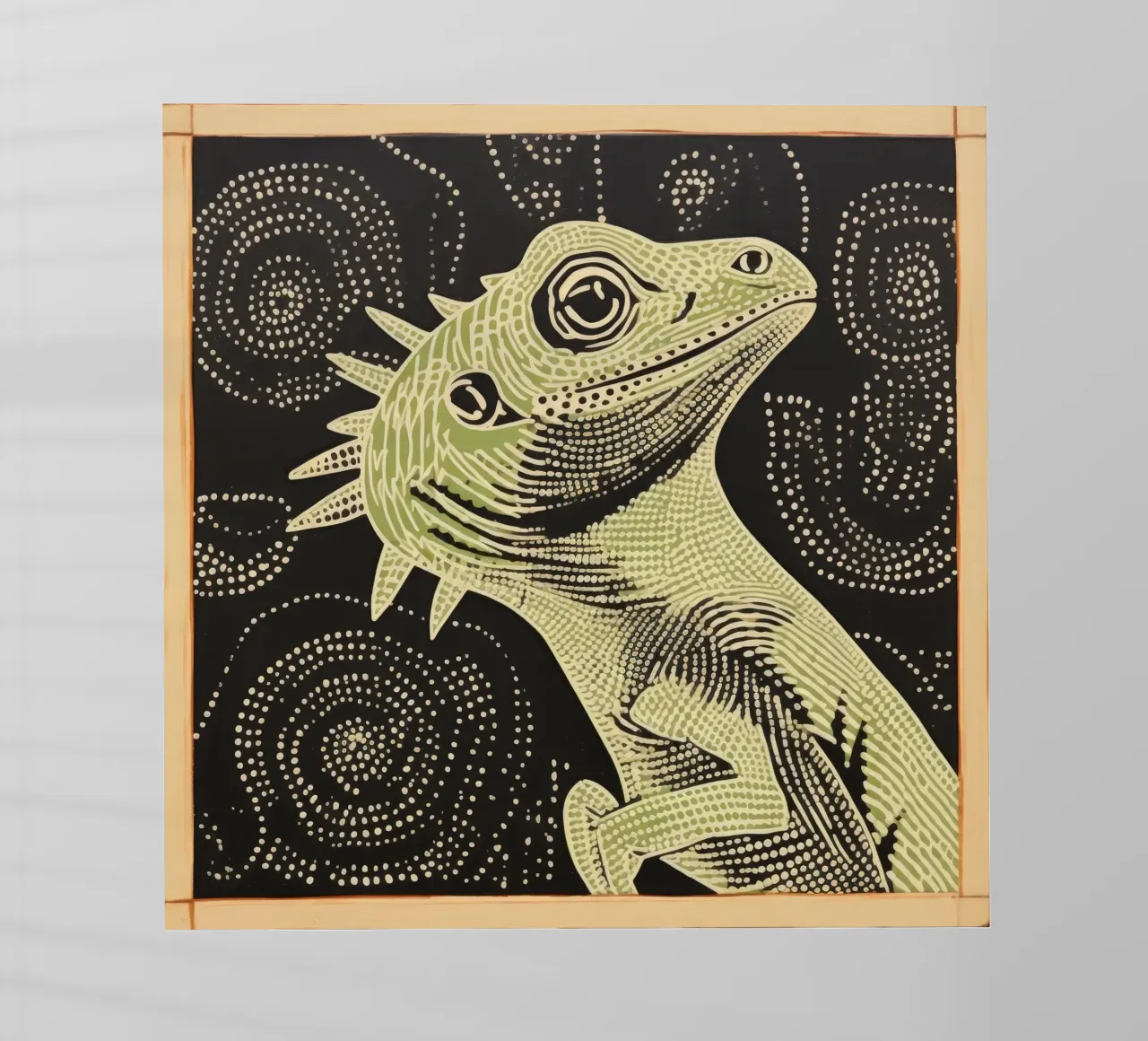 Iguana verde 1 pellicola backlit da Minimal Animal Art