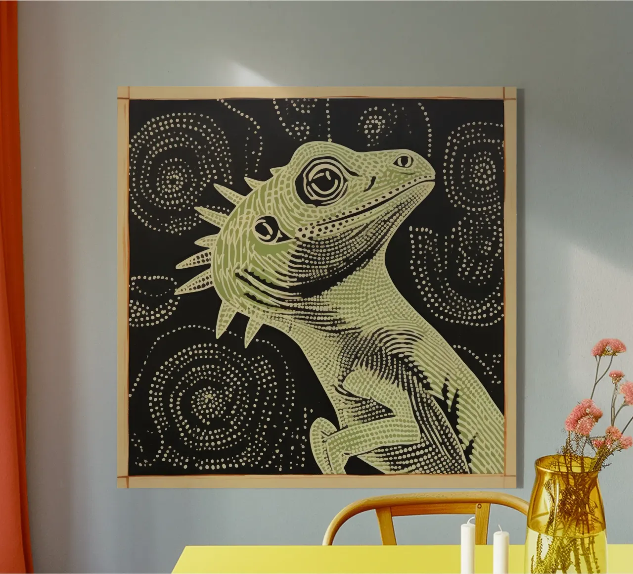 Iguana verde plexiglass da Minimal Animal Art