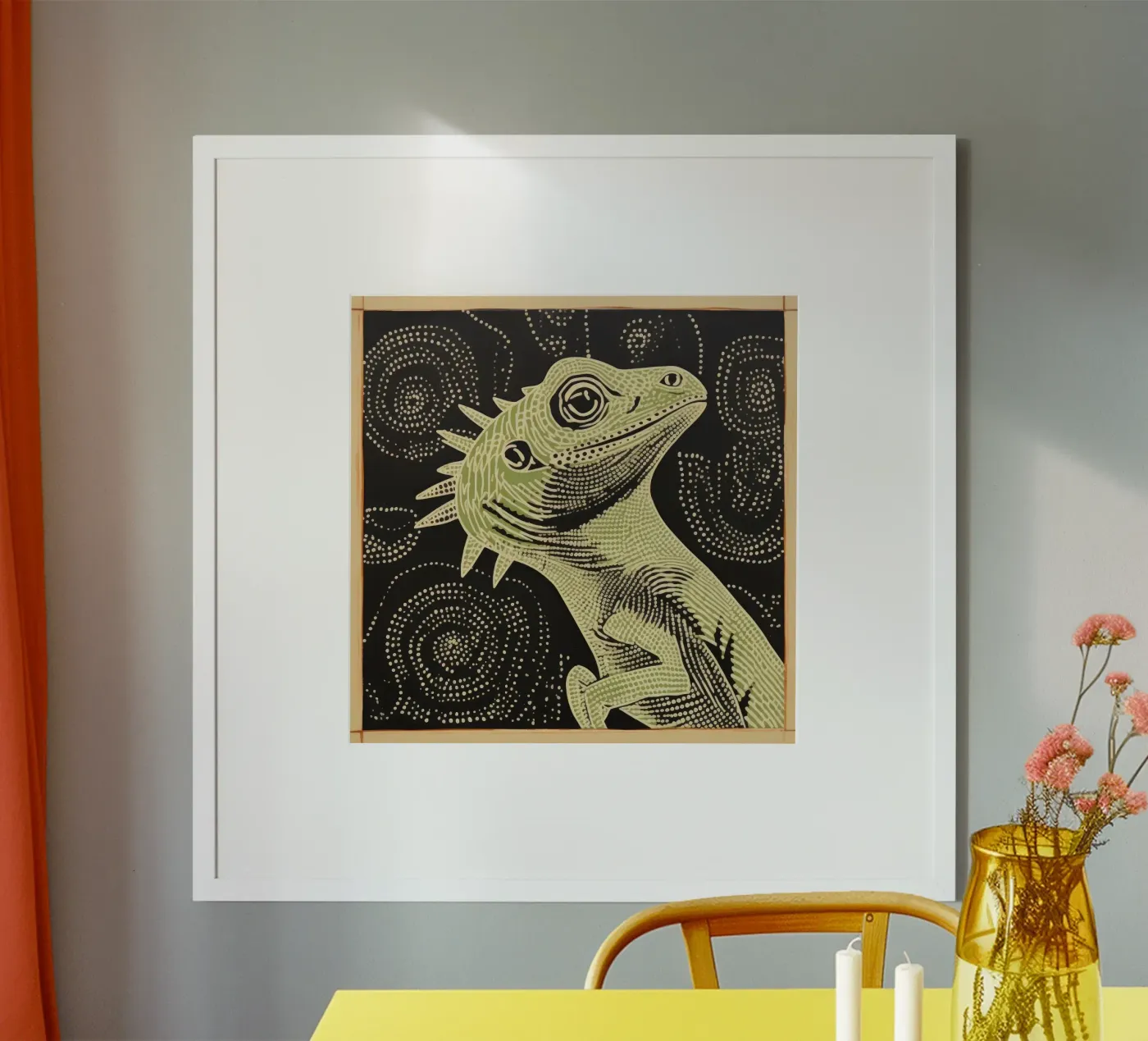 Iguana verde poster da Minimal Animal Art