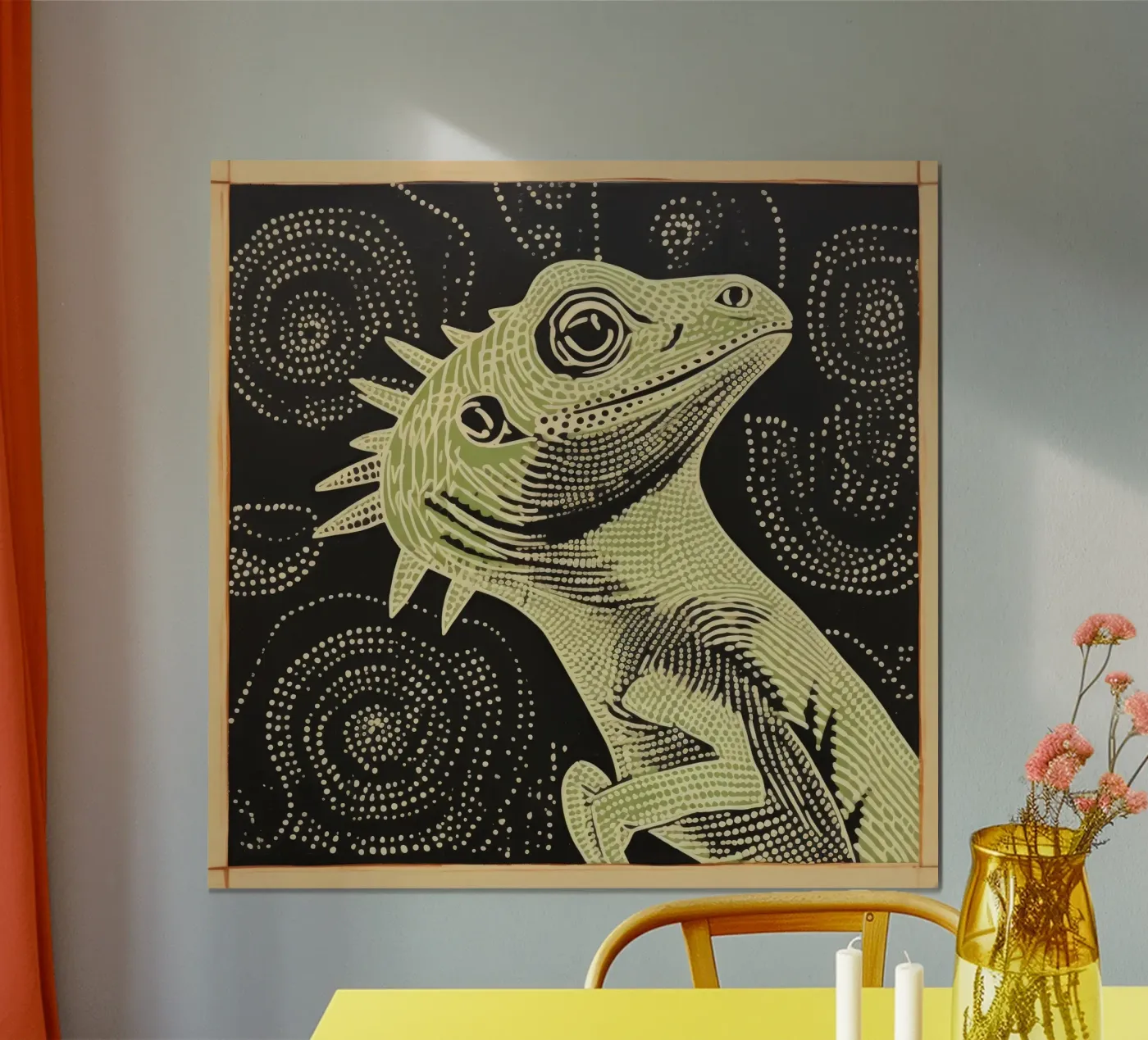 Iguana verde poster da Minimal Animal Art