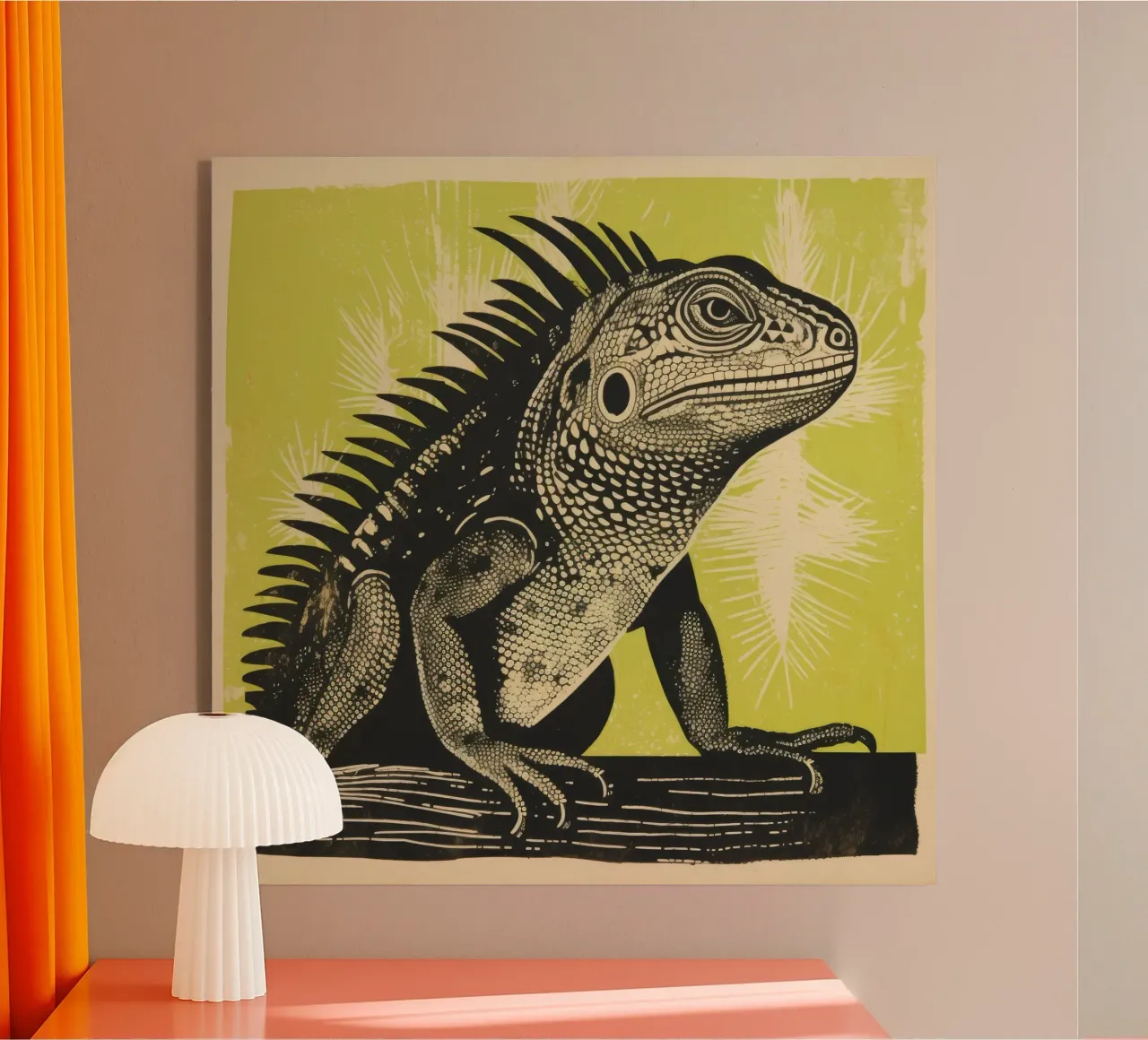 Iguana verde plexiglass da Minimal Animal Art