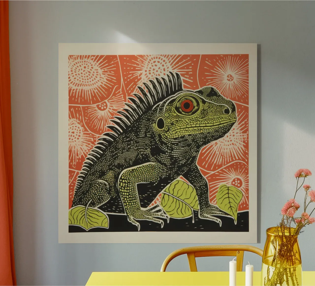 Iguana verde plexiglass da Minimal Animal Art