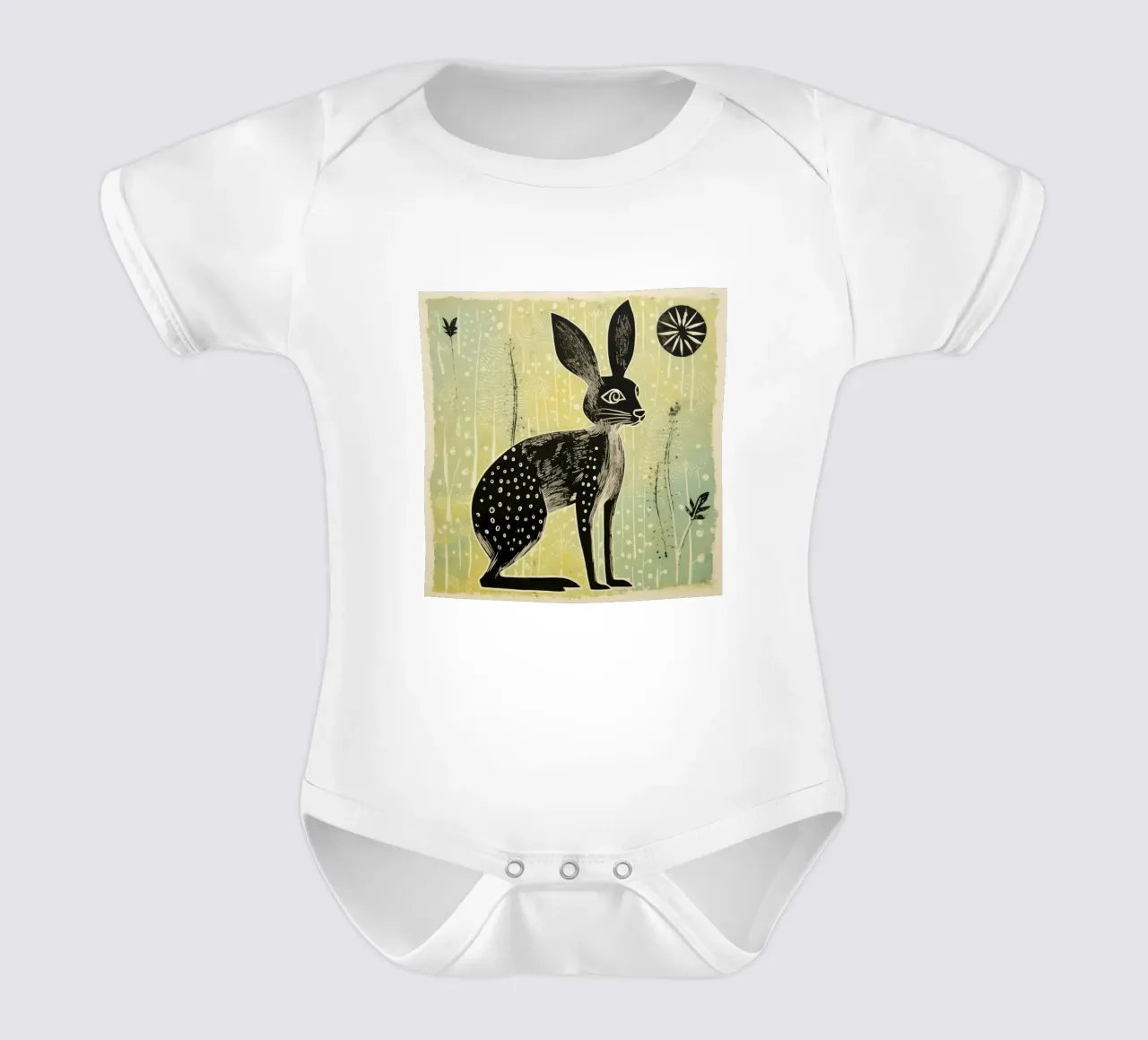 Jerboa verde 1 body neonato maniche corte da Minimal Animal Art