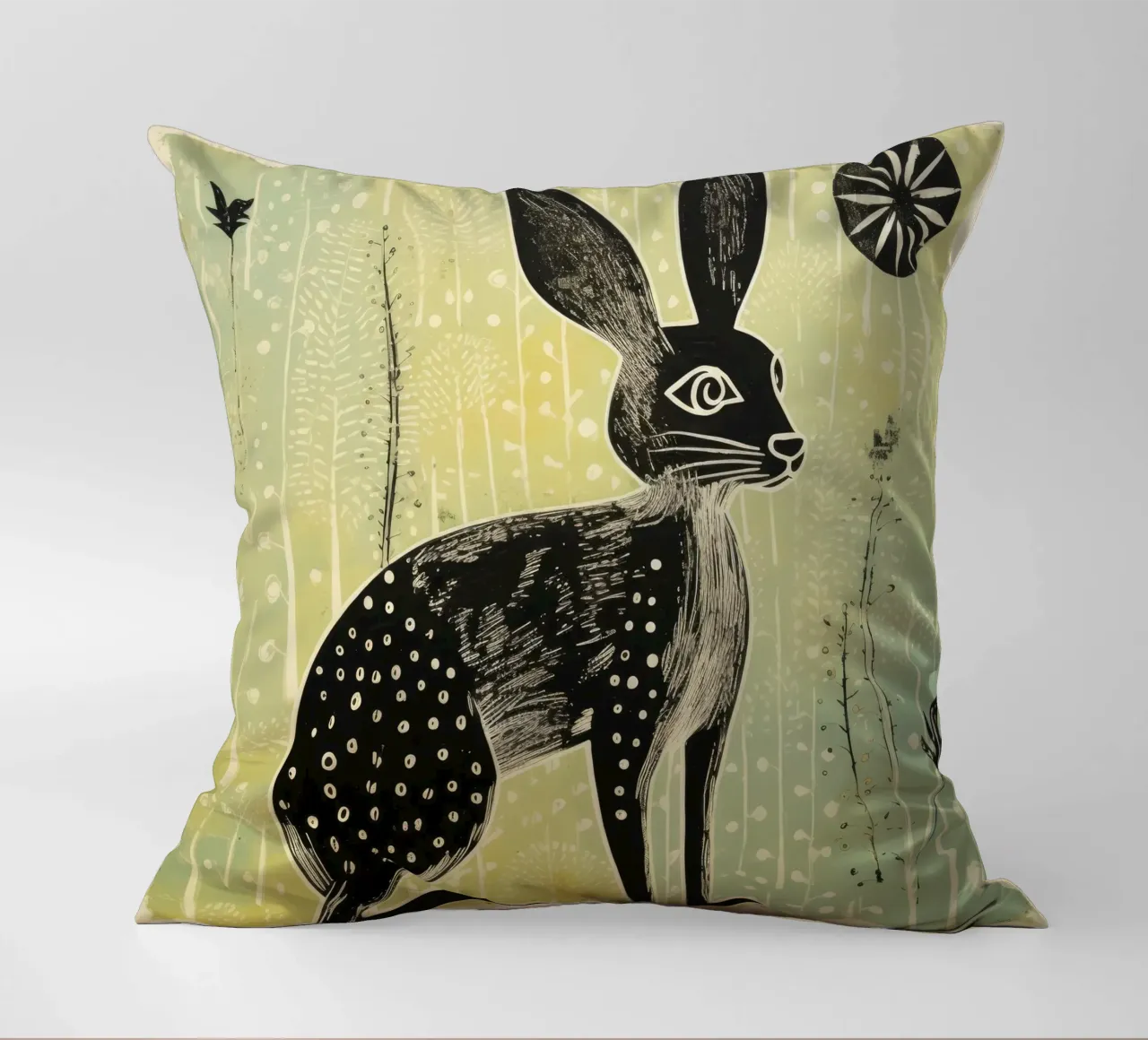 Jerboa verde 1 cuscino da Minimal Animal Art