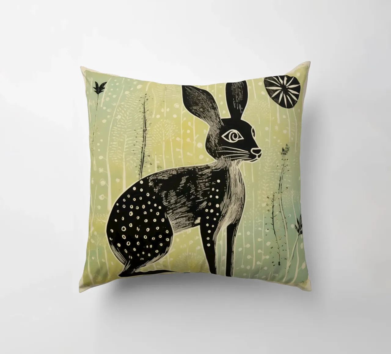 Jerboa verde 1 cuscino da Minimal Animal Art