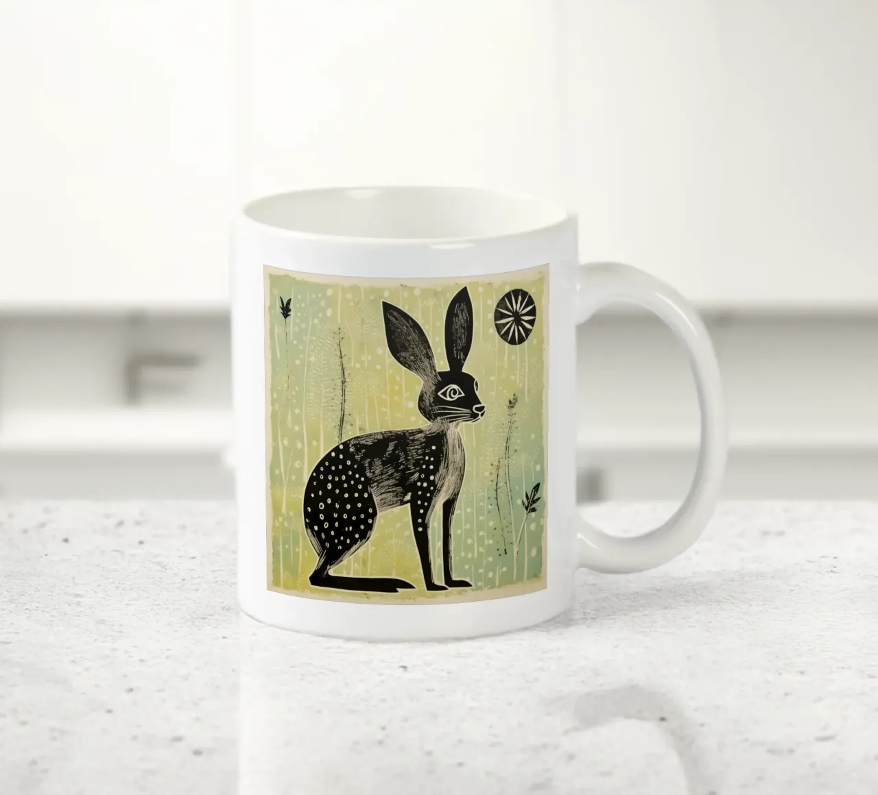 Jerboa verde 1 tazza in ceramica da Minimal Animal Art