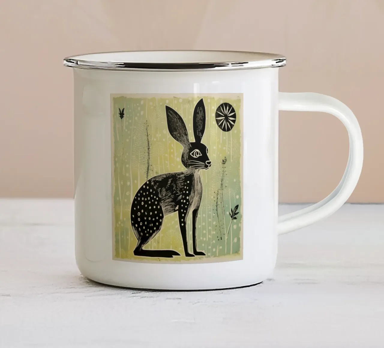 Jerboa verde 1 tazza in smalto da Minimal Animal Art