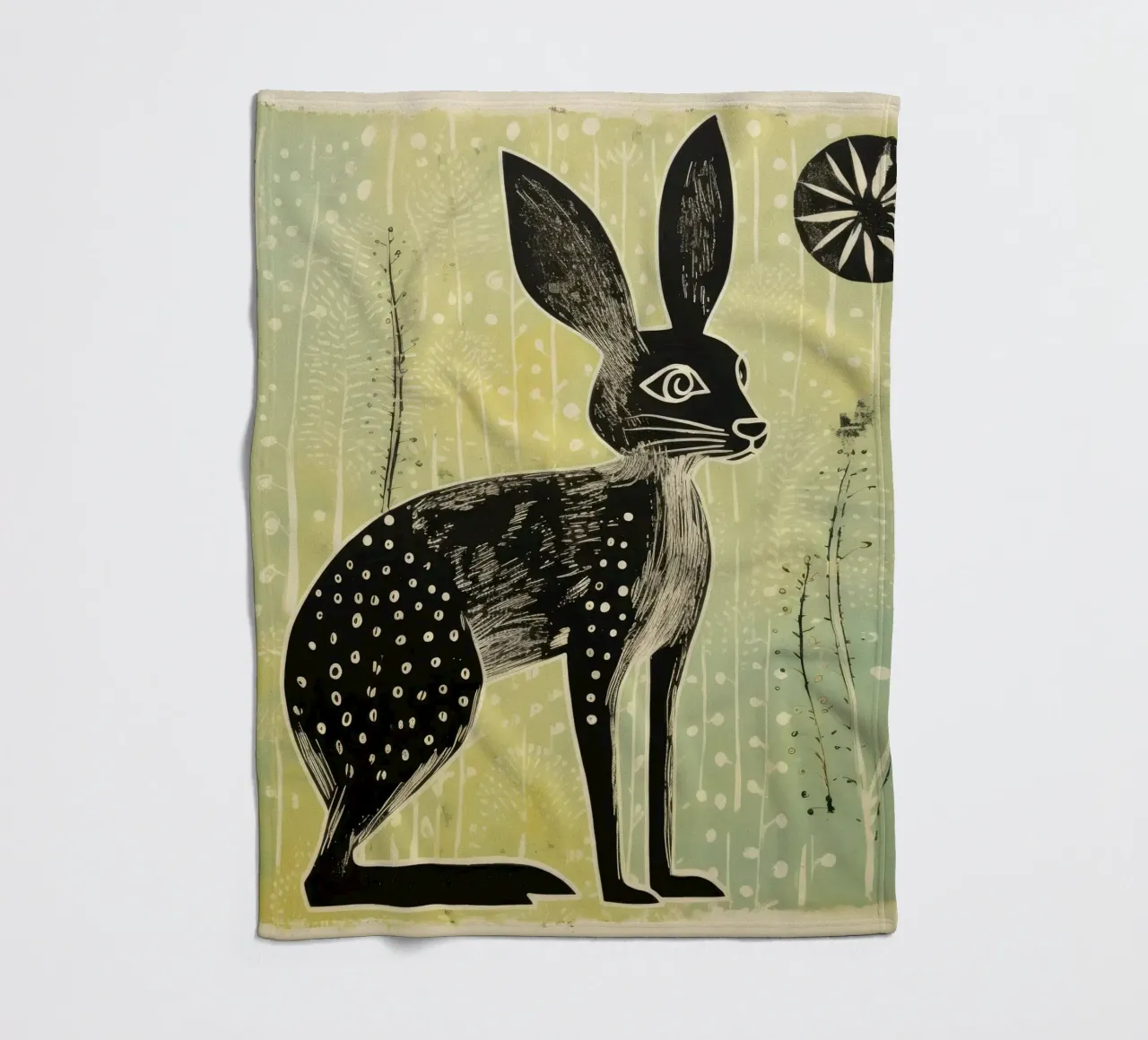 Jerboa verde 1 coperta in pile da Minimal Animal Art