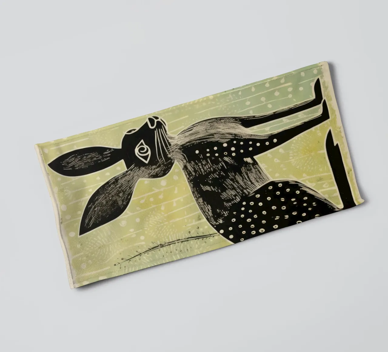 Jerboa verde 1 asciugamano da bagno da Minimal Animal Art