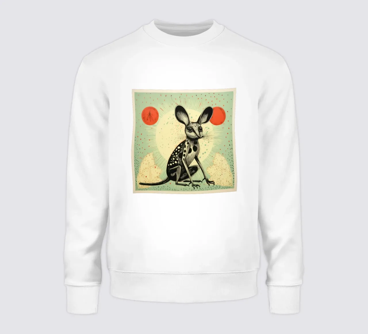 Jerboa verde 2 felpa da Minimal Animal Art