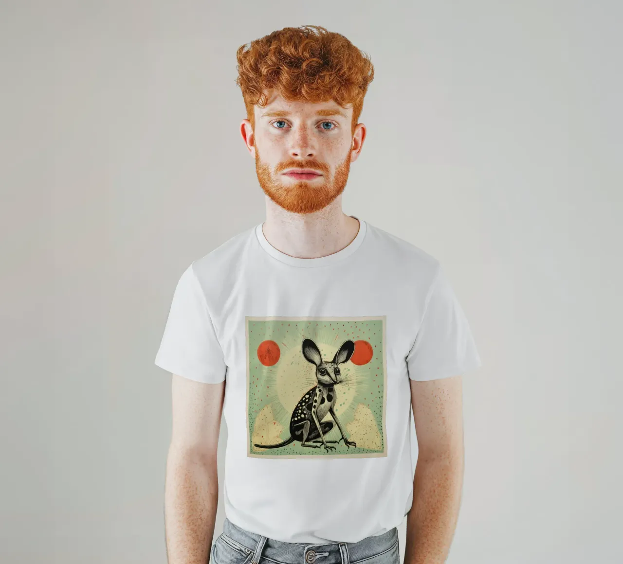 Jerboa verde 2 t-shirt da Minimal Animal Art