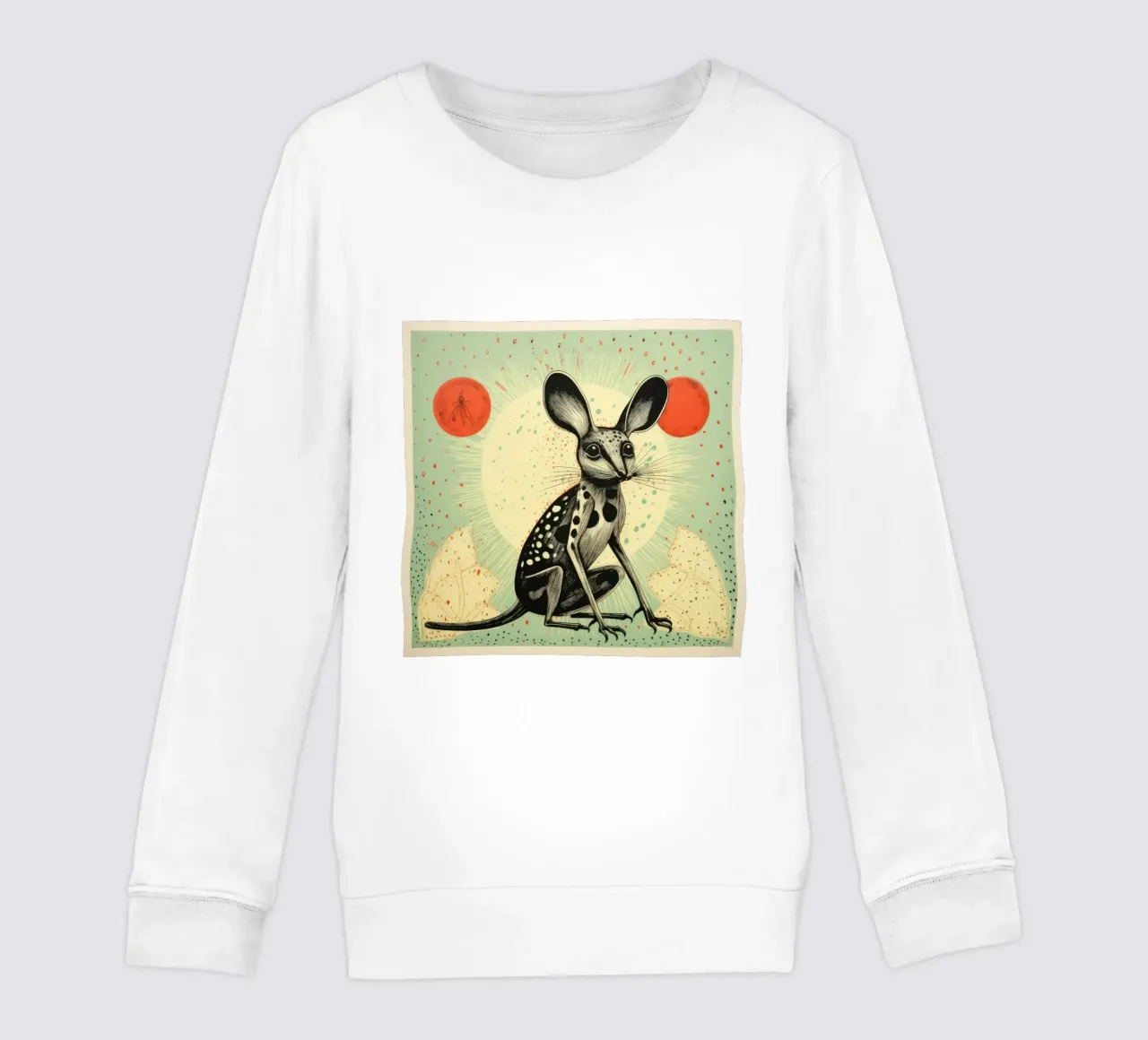 Jerboa verde 2 felpa bambino da Minimal Animal Art